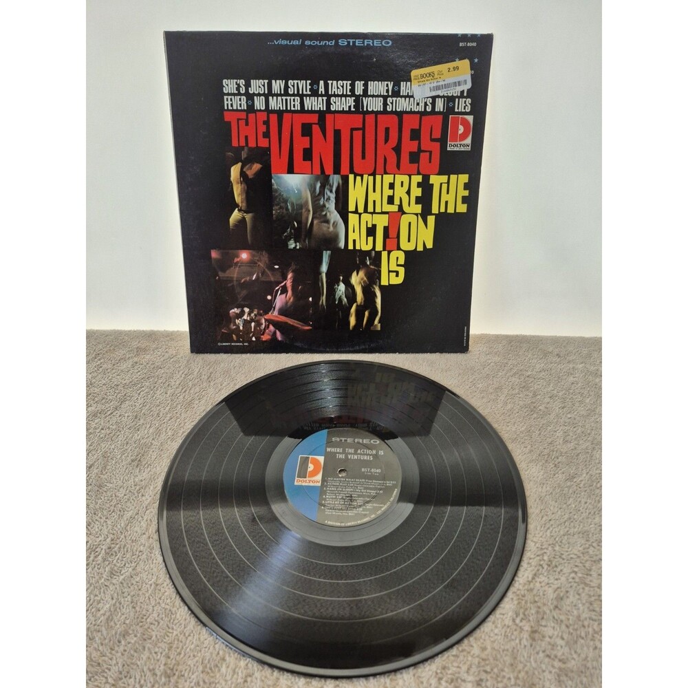 The Ventures  Where The Action Is Vinyl 1966 1st Issue  BST8040  VG++ Dolton
